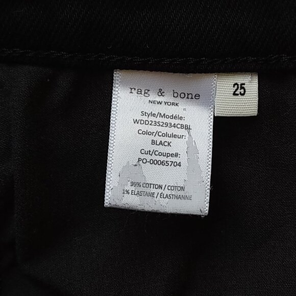 Rag & Bone Harlow Mid-Rise Straight Black Jeans Ankle Women's Sz 25 - Picture 12 of 12